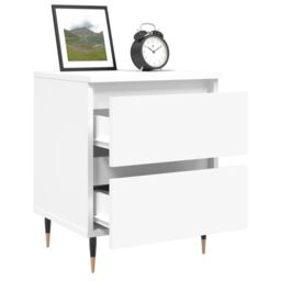 Berkfield Home Bedside Cabinet White 40x35x50 cm Engineered Wood - Size: 40 x 35 x 50 cm - thumbnail 4