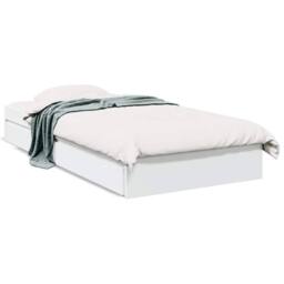 Berkfield Home Modern Bed Frame with Drawers without Mattress White 75x190 cm Sm - Size: Small Single - thumbnail 3