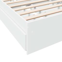 Berkfield Home Modern Bed Frame with Drawers without Mattress White 75x190 cm Sm - Size: Small Single - thumbnail 8