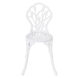 Charles Bentley 3 Piece Tulip Cast Aluminium Patio Bistro Set Table & 2 Chairs in White - thumbnail 6