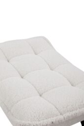 Living and Home Minimal Comfy Chair with Footstool Set for Living Reading Room in Beige - thumbnail 5