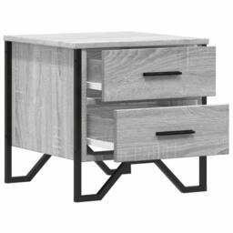 Berkfield Home Bedside Cabinet Grey Sonoma 40x41x40 cm Engineered Wood - Size: 40 x 41 x 40 cm - thumbnail 6