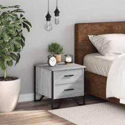 Berkfield Home Bedside Cabinet Grey Sonoma 40x41x40 cm Engineered Wood - Size: 40 x 41 x 40 cm - thumbnail 3