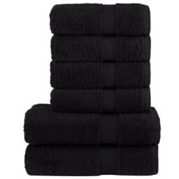 Berkfield Home 6 Piece Premium Towel Set SOLUND Black 600 gsm