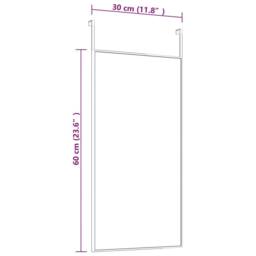 Berkfield Home Door Mirror Black 30x60 cm Glass & Aluminium - thumbnail 4