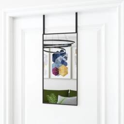Berkfield Home Door Mirror Black 30x60 cm Glass & Aluminium - thumbnail 2