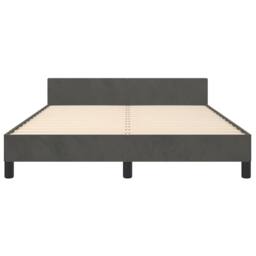 Berkfield Home Bed Frame with Headboard Dark Grey 180x200cm Super King Velvet - thumbnail 5