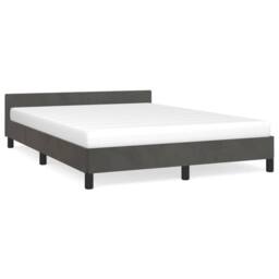 Berkfield Home Bed Frame with Headboard Dark Grey 180x200cm Super King Velvet - thumbnail 2