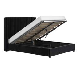 Flair Tiggy Ottoman Bed with Winged Headboard Black Velvet - Size: King - thumbnail 5