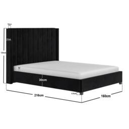 Flair Tiggy Ottoman Bed with Winged Headboard Black Velvet - Size: King - thumbnail 6