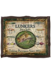JQ Licensing Lunkers Bait Tackle Sign Silky Touch Super Soft Throw Blanket 152 X 127 cm in White - thumbnail 1