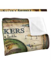 JQ Licensing Lunkers Bait Tackle Sign Silky Touch Super Soft Throw Blanket 152 X 127 cm in White - thumbnail 3