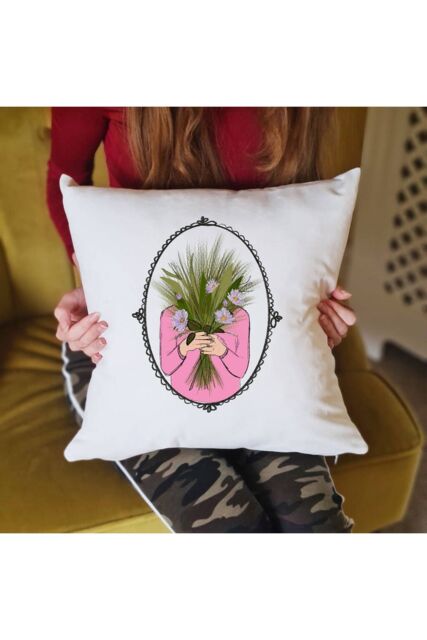 Afewhometruths September Birth Flower Cushion in Off-White - Size: 40 cm x 40 cm
