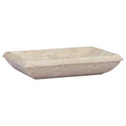 Berkfield Home Sink Cream 50x35x10 cm Marble - Size: 50 x 35 x 10 cm - thumbnail 2