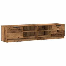 Berkfield Home TV Cabinets 2 pcs Old Wood 80x35x36.5 cm Engineered Wood in Brown - thumbnail 1