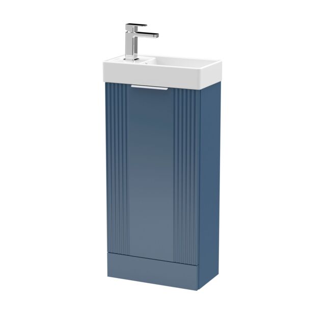 Balterley Retro Floor Standing Bathroom Vanity Basin Unit - 400mm - Satin Blue - image 1