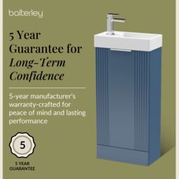 Balterley Retro Floor Standing Bathroom Vanity Basin Unit - 400mm - Satin Blue - thumbnail 6
