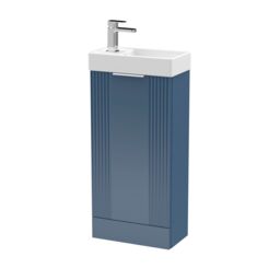 Balterley Retro Floor Standing Bathroom Vanity Basin Unit - 400mm - Satin Blue