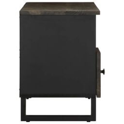 Berkfield Home TV Cabinet Black 100x33x46 cm Solid Wood Mango - Size: 100 x 33 x 46 cm - thumbnail 4