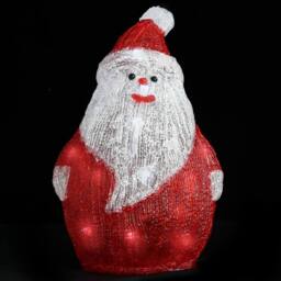 Berkfield Home LED Christmas Acrylic Santa Figure Indoor & Outdoor 28cm in Red