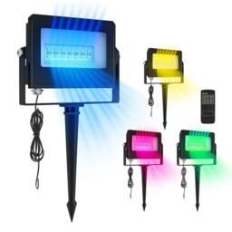 OUTSUNNY 32W LED Floodlights, Outdoor Flood Light with UK Plug, Black - thumbnail 2