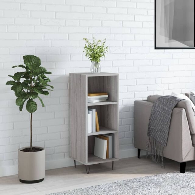 Berkfield Home Sideboard Grey Sonoma 34.5x32.5x90 cm Engineered Wood - image 1