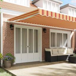 Berkfield Home Manual Retractable Awning Yellow & Orange 600x300 cm - thumbnail 3