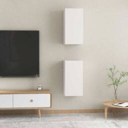 Berkfield Home TV Cabinets 2 pcs White 30.5x30x60 cm Engineered Wood - thumbnail 1