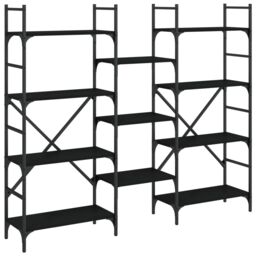 Berkfield Home Bookshelf Black 160x28.5x136.5 cm Engineered Wood - thumbnail 2