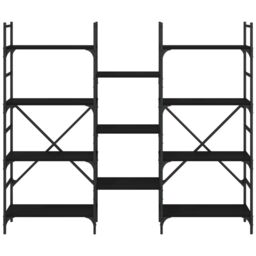 Berkfield Home Bookshelf Black 160x28.5x136.5 cm Engineered Wood - thumbnail 5