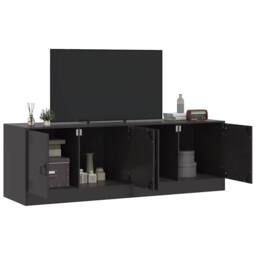 Berkfield Home TV Cabinets 2pcs Black 67x39x44 cm Steel - Size: 67 x 39 x 44 cm - thumbnail 3