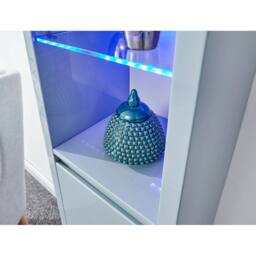 FORGEVIO HIGH GLOSS WALL MOUNTED LED DISPLAY UNIT Blue LED lights Storage in Grey - thumbnail 5