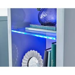 FORGEVIO HIGH GLOSS WALL MOUNTED LED DISPLAY UNIT Blue LED lights Storage in Grey - thumbnail 3