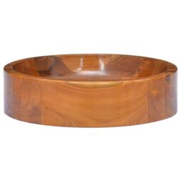 Berkfield Home Basin Solid Teak Wood Œ¶40x10 cm in Brown - Size: 40x10 cm - thumbnail 2