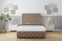 "Sloomy Vienna Plush Divan Set 2 Drawers-26"" Headboard-Footboard in Bronze - Size: Double" - thumbnail 2