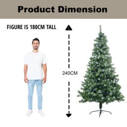 Shatchi 8FT Prelit Green Alaskan Pine Christmas Tree White LEDs - thumbnail 5