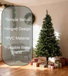 Shatchi 8FT Prelit Green Alaskan Pine Christmas Tree White LEDs - thumbnail 6