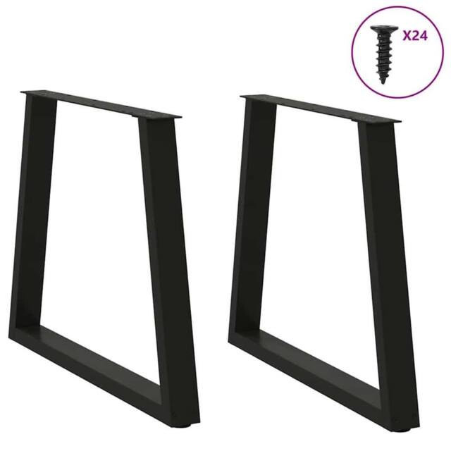 Berkfield Home Modern Dining Table Legs V-Shape 2 pcs Black 80x(72-73.3) cm Steel - image 1