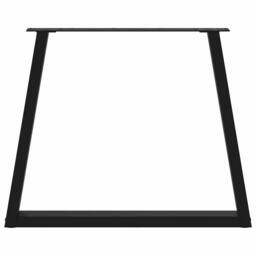 Berkfield Home Modern Dining Table Legs V-Shape 2 pcs Black 80x(72-73.3) cm Steel - thumbnail 5