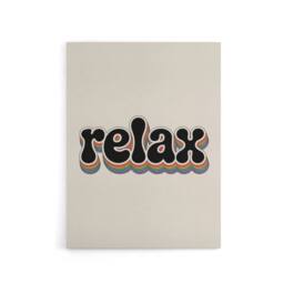 "Artery8 Relax Colourful Retro Rainbow Font Typography Canvas Wall Art Print in Beige - Size: W18"" x H24""" - thumbnail 1