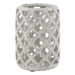 Love Lace Grey Stone Effect Hurricane Lantern