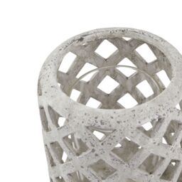 Love Lace Grey Stone Effect Hurricane Lantern - thumbnail 2
