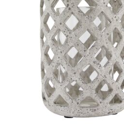 Love Lace Grey Stone Effect Hurricane Lantern - thumbnail 3