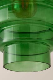 ValueLights Lane Glass 5 Tier Layered Easy Fit Ceiling Pendant Lamp Shade with LED Bulb in Bright Green - thumbnail 4