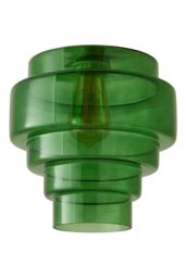 ValueLights Lane Glass 5 Tier Layered Easy Fit Ceiling Pendant Lamp Shade with LED Bulb in Bright Green - thumbnail 6