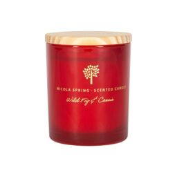 Nicola Spring 130g Wild Fig & Cassis Soy Wax Candle - Autumn Spiced Scented Jar Gift in Red - thumbnail 1