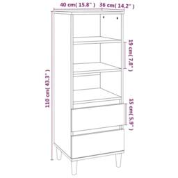 Berkfield Home Highboard Grey Sonoma 40x36x110 cm Engineered Wood - Size: 40 x 36 x 110 cm - thumbnail 9