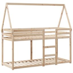 Berkfield Home Bunk Bed without Mattress 80x200 cm Solid Wood Pine in Brown - thumbnail 3