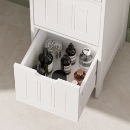 VonHaus Holbrook 3 Drawer Freestanding Bathroom Storage Drawers in White - thumbnail 7