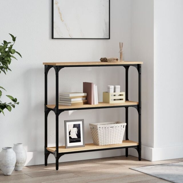 Berkfield Home Console Table Sonoma Oak 75x22.5x75 cm Engineered Wood in Brown - image 1